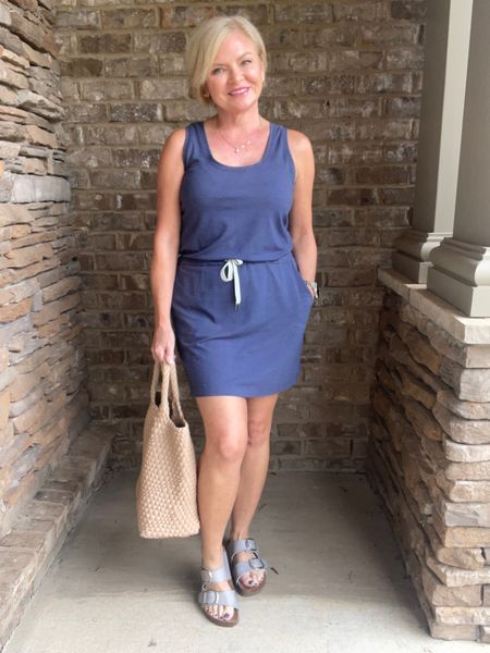 It's another scorcher today, so this tank dress from @zella is the perfect thing to keep me
Looking casual & feeling cool!

#summerdress #totebag #woventotebag #birkenstock #summeroutfit #beattheheat #petitefashion #petitestyle
Summer dress, woven tote bag, summer outfit, footbed sandals, petite style

#LTKitbag #LTKunder100 #LTKSeasonal