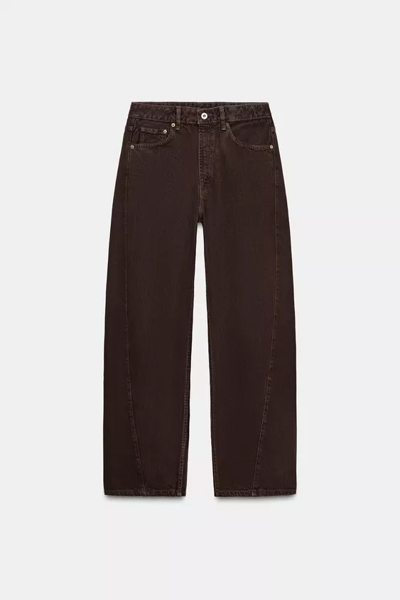 TRF BAGGY BARREL MID-WAIST JEANS | Zara UK