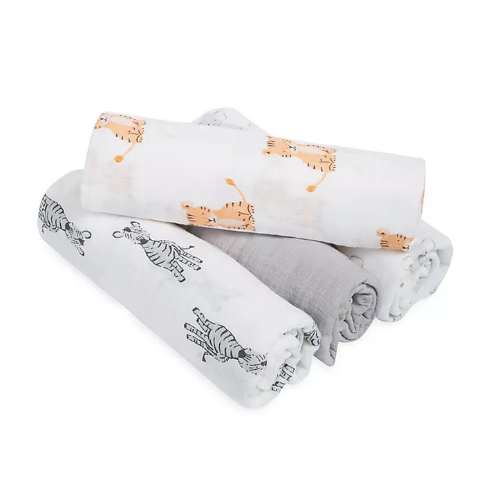 aden® by aden + anais® Safari Babes 4-Pack Classic Muslin Swaddles | buybuy BABY