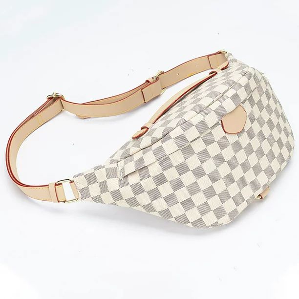 UKAP Fashion Sling Pack Waist Bag Checkered Waistpack Belt Bag PU Leather Pouch Shoulder Bum Bag ... | Walmart (US)