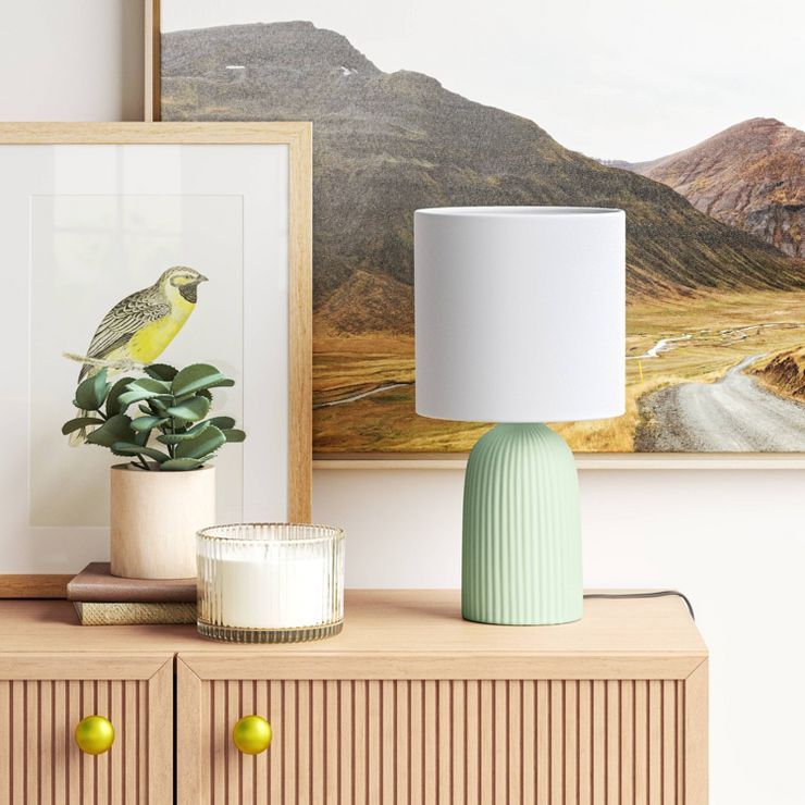 Fluted Ceramic Mini Table Lamp - Threshold™ | Target