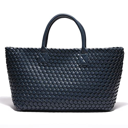 Weayouth Woven Bag Shopper Bag Travel Handbags and Purses Women Tote Bag Large Capacity Shoulder Fashion Bags, Navy blue | Amazon (UK)