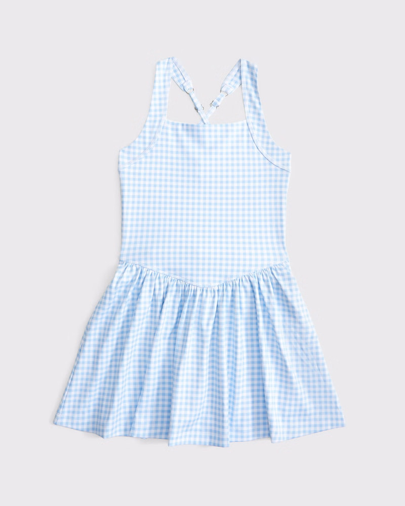 ypb drop-waist mixed fabric mini dress | Abercrombie & Fitch (US)