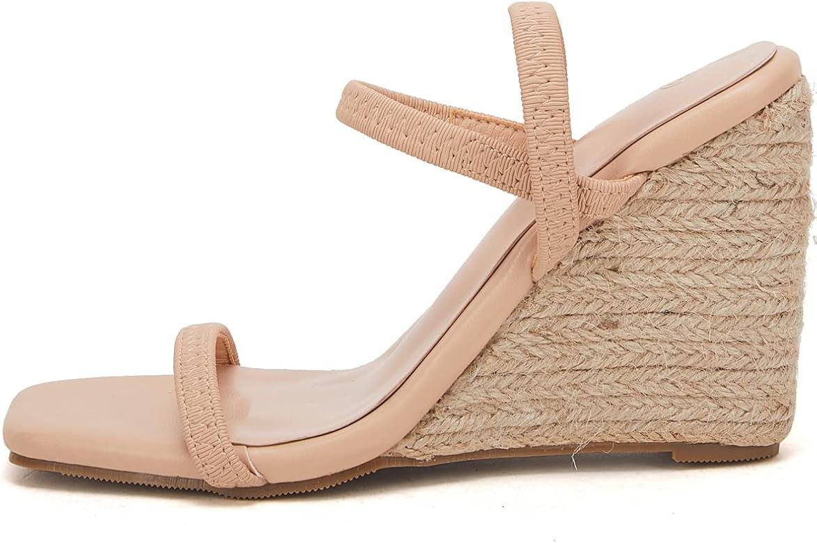 Women Espadrille Platform Sandals Ankle Strap Wedge Sandals Open Toe Heeled Slide Sandal Shoes | Amazon (US)