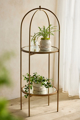 Antique Gold Two-Tier Plant Stand | Anthropologie (US)