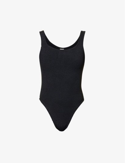 Square-neck seersucker-weave swimsuit | Selfridges