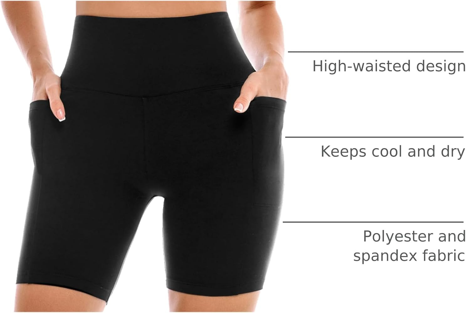 2 Pack Womens Biker Shorts with Pockets, High Waisted Yoga Shorts for Women Running Gym and Worko... | Amazon (US)