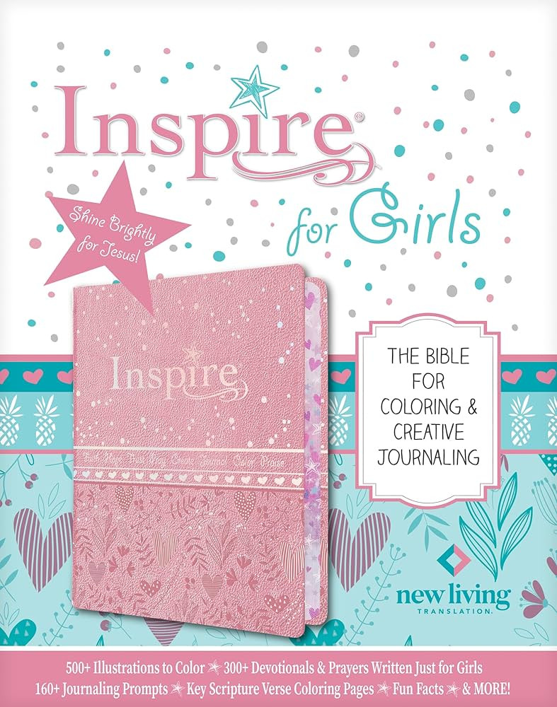 Inspire Bible for Girls NLT (LeatherLike, Pink): The Bible for Coloring & Creative Journaling | Amazon (US)