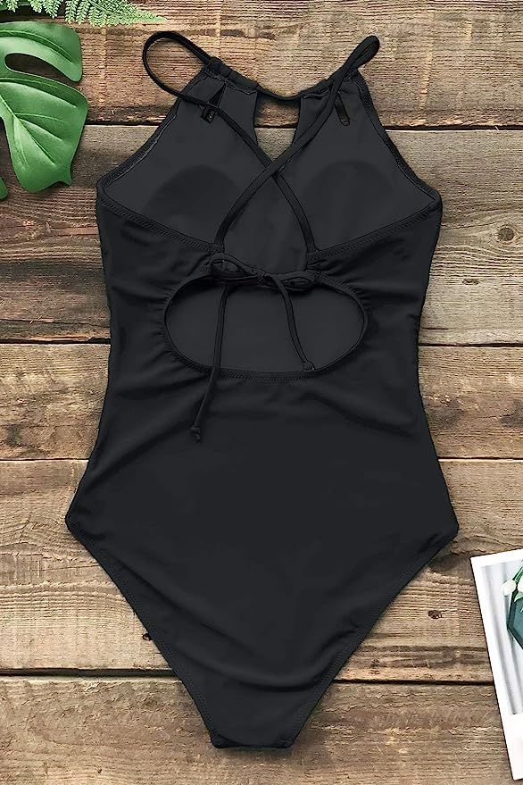 CUPSHE Women's One Piece Swimsuit High Neck Tummy Control Swimwear Bathing Suit | Amazon (US)