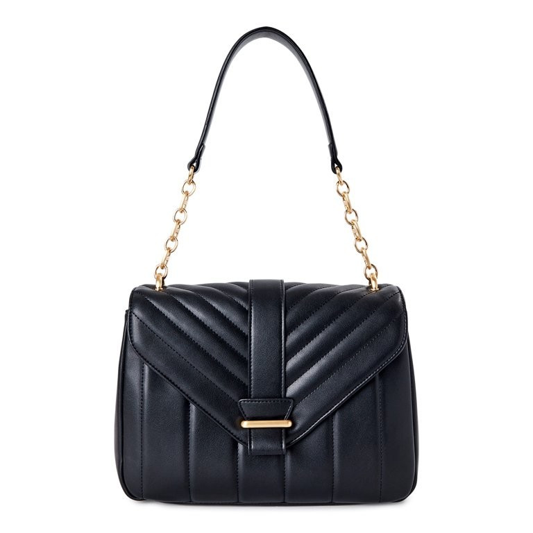 Time and Tru Women's Mimi Satchel Bag, Black - Walmart.com | Walmart (US)