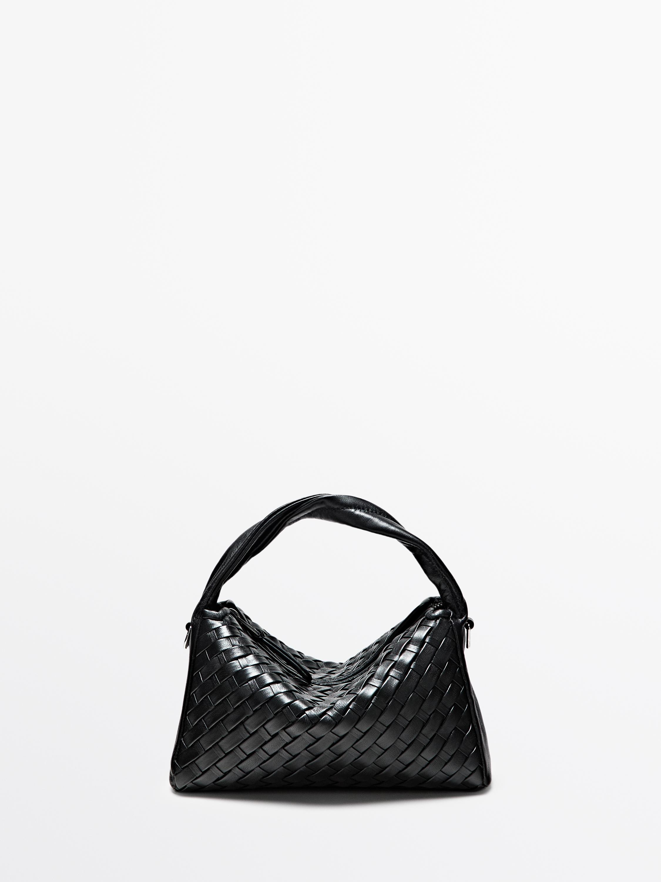 Nappa leather braided mini bag | Massimo Dutti US