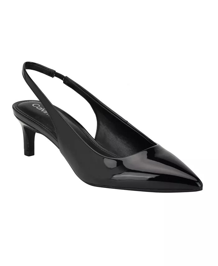 Calvin Klein Women's Dainty Pointy Toe Low Heel Slingback Pumps - Macy's | Macy's