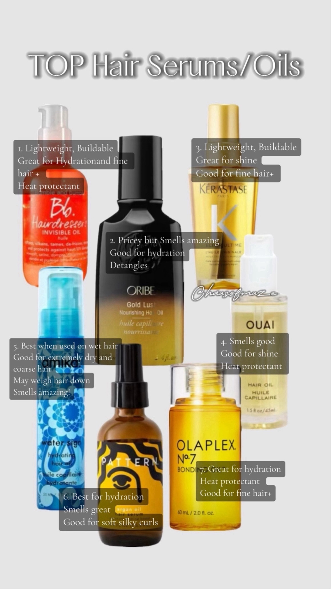 The best Hair oils and Serums
+ their key benefits

Hair care
Hair shine oil
Hair growth oil
Hair shine serum
Hydrating hair serum
Hydrating hair oil
Hydrating hair products
Heat protecting products
Hair heat protectant
Hair styling products
Hair care products

#LTKfindsunder50 #LTKstyletip #LTKbeauty