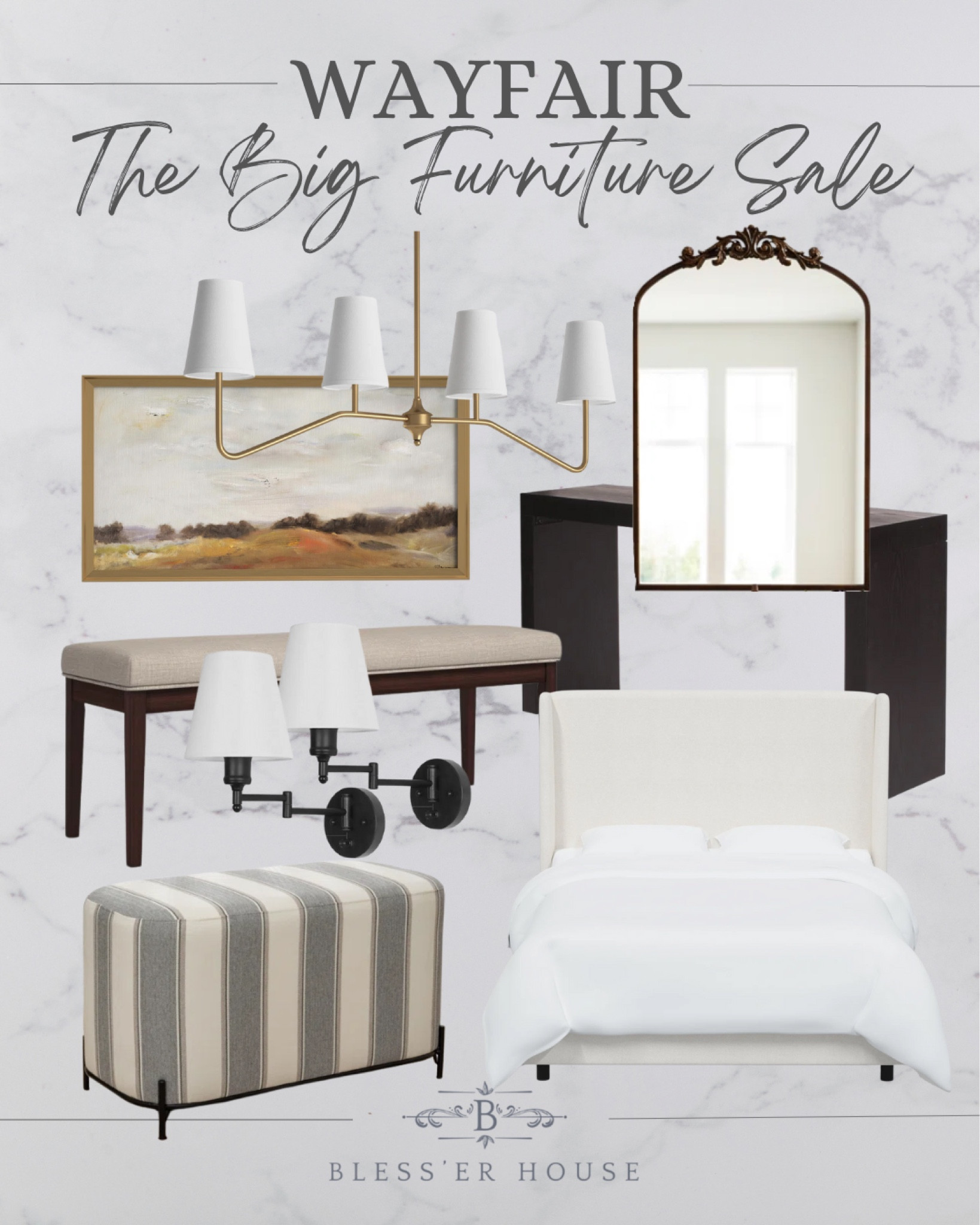 Wayfair, the big furniture sale!


#VintageMirror #AntiqueMirror #AnthropologieDupe #BreakfastNook #BreakfastNookChandelier #DiningChandelier #FramedArt #VintageInspiredAre #LandscapeArt #StripedBench #StripedStool #EntrywayBench #HallwayBench #WallSconce #UpholsteredBed #LinenBed 

#LTKsalealert #LTKhome #LTKFind