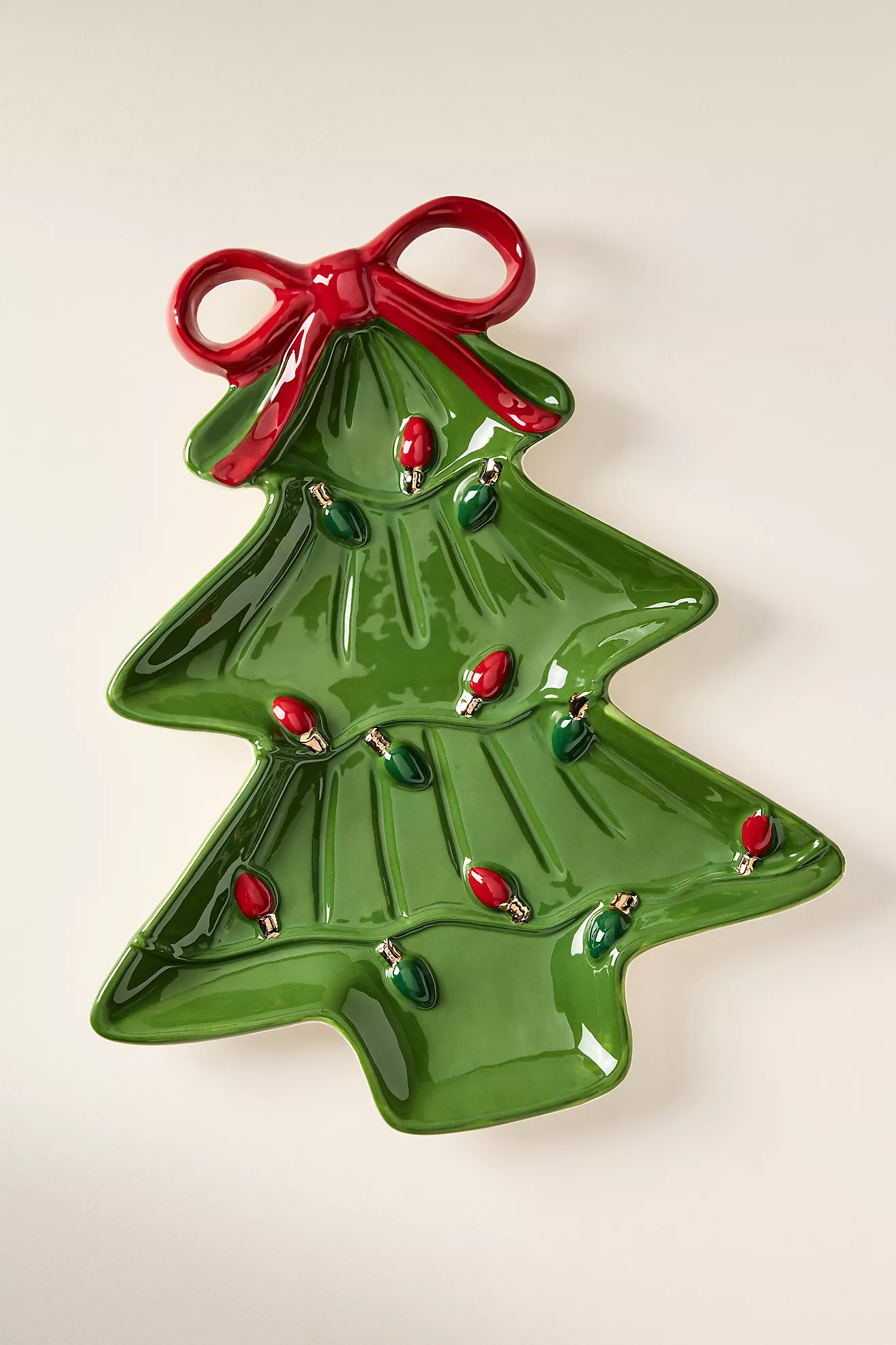 Festive Tree Stoneware Platter | Anthropologie (US)