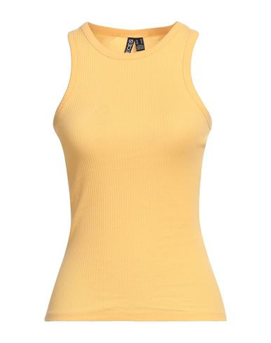 Pieces Woman Tank top Yellow Size XS Cotton, Elastane | YOOX (US)
