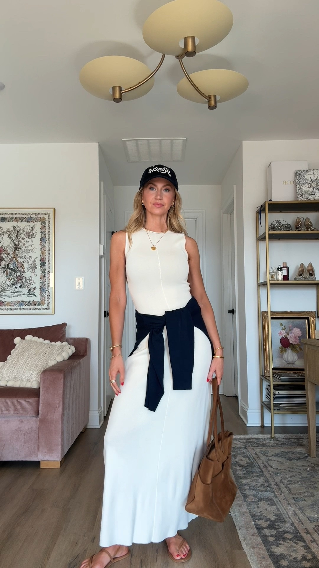 This cream sleeveless dress was finally restocked! It made my Picky Girl maxi dress. 

Cream dress: TTS, wearing a S
Navy corduroy Ralph Lauren hat + navy cardigan + suede tote bag.

#LTKootd #LTKgrwm #LTKdayinmylife