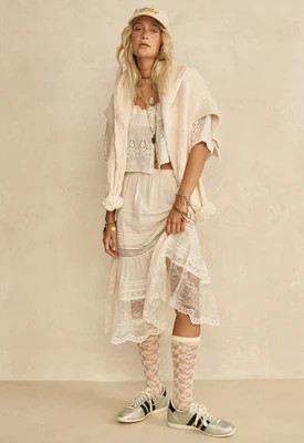 Teodora Lace Midi Skirt - L | Spell Designs (USA) Inc