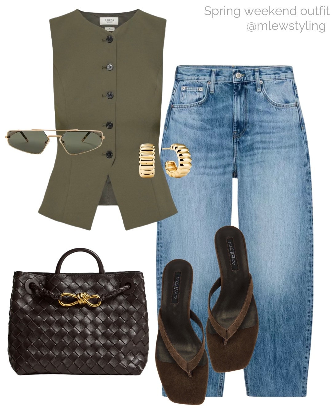 Spring weekend outfit with a green waistcoat 🫒

Tags: Zara barrel leg jeans, Tony bianco sandals, bottega veneta tote bag, Jenny bird pilot sunglasses, Mejuri gold hoop earrings, spring outfit

#LTKootd #LTKgrwm #LTKSeasonal