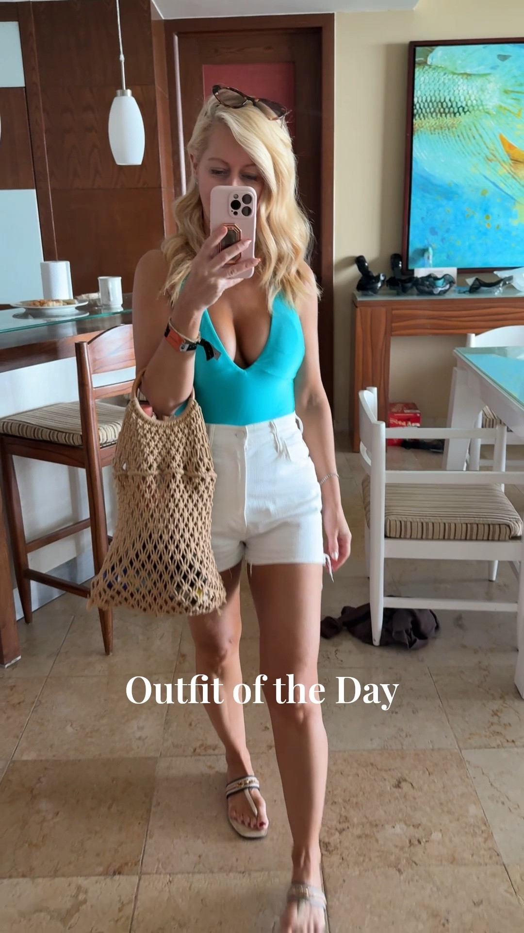 Resort wear outfit of the day! 

One piece bathing suit, white denim shorts, crochet bag

#LTKootd #LTKmomlife #LTKSeasonal