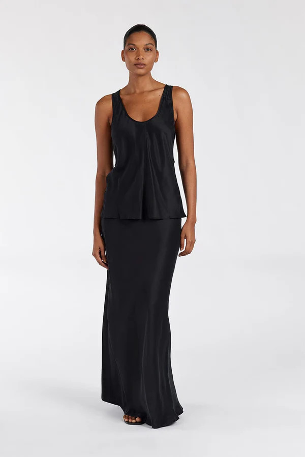 COLETTE BLACK SILK CAMI TOP | DISSH