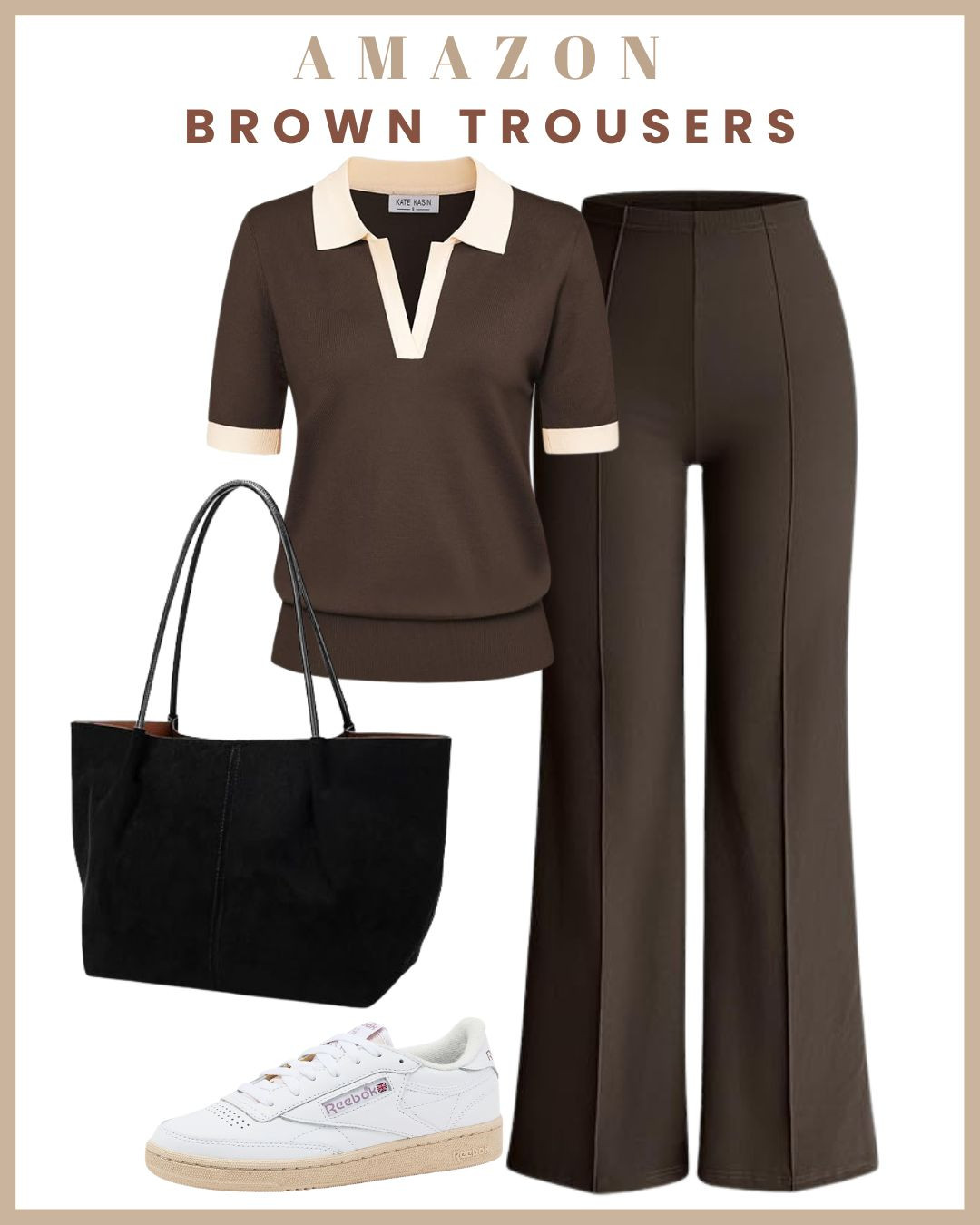 Brown trousers = the ultimate workwear staple 🤎✨ Styled these Amazon brown trousers into polished, office-ready looks that feel timeless, chic, and easy to wear 🙌 🤎 Pair with a white blouse for classic elegance ✨ Style with neutrals for a soft, elevated capsule wardrobe feel Comfortable, versatile, and perfect for building effortless workwear outfits 👏 (Brown Trousers, Brown Pants Outfit, Neutral Outfit Ideas, Wide Leg Brown Trousers, Tailored Trousers Outfit, Chic Workwear Style, Business Casual Outfit, Smart Casual Look, Brown Trousers for Work, Minimalist Wardrobe, Capsule Wardrobe Staples, Everyday Outfit Inspiration, Street Style Outfit, Effortless Style, Neutral Tones Outfit, Brown Trousers Styling, Office Outfit Inspiration) 

 #LTKgrwm #LTKootd #LTKWorkwear