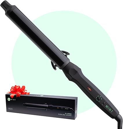 MINT Professional Clamp-Free Curling Wand 1 1/4 Inch for Long Hair | Extra Long Curl Wand with 4-... | Amazon (US)