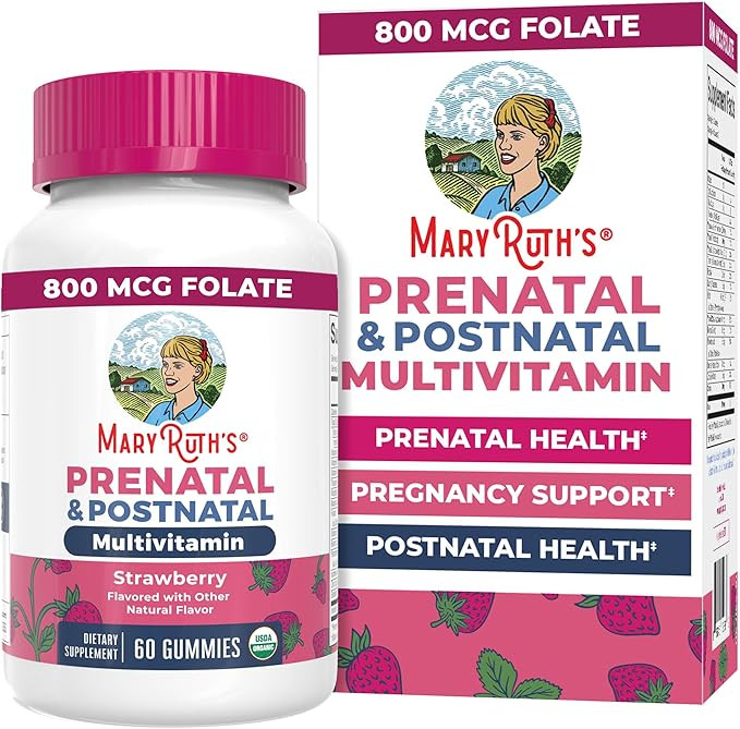 MaryRuth Organics Prenatal Vitamins for Women | USDA Organic Prenatal Gummies | Postnatal Vitamin... | Amazon (US)
