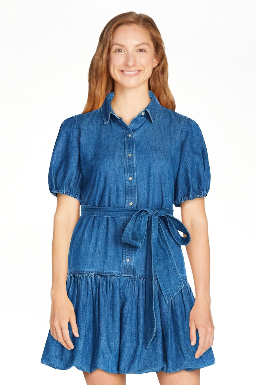 Free Assembly Women's and Women's Plus Cotton Mini Dress with Puff Sleeves, Sizes XS-4X | Walmart (US)