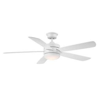 Hampton Bay Averly 52 in. Integrated LED Matte White Ceiling Fan with Light and Remote Control wi... | The Home Depot