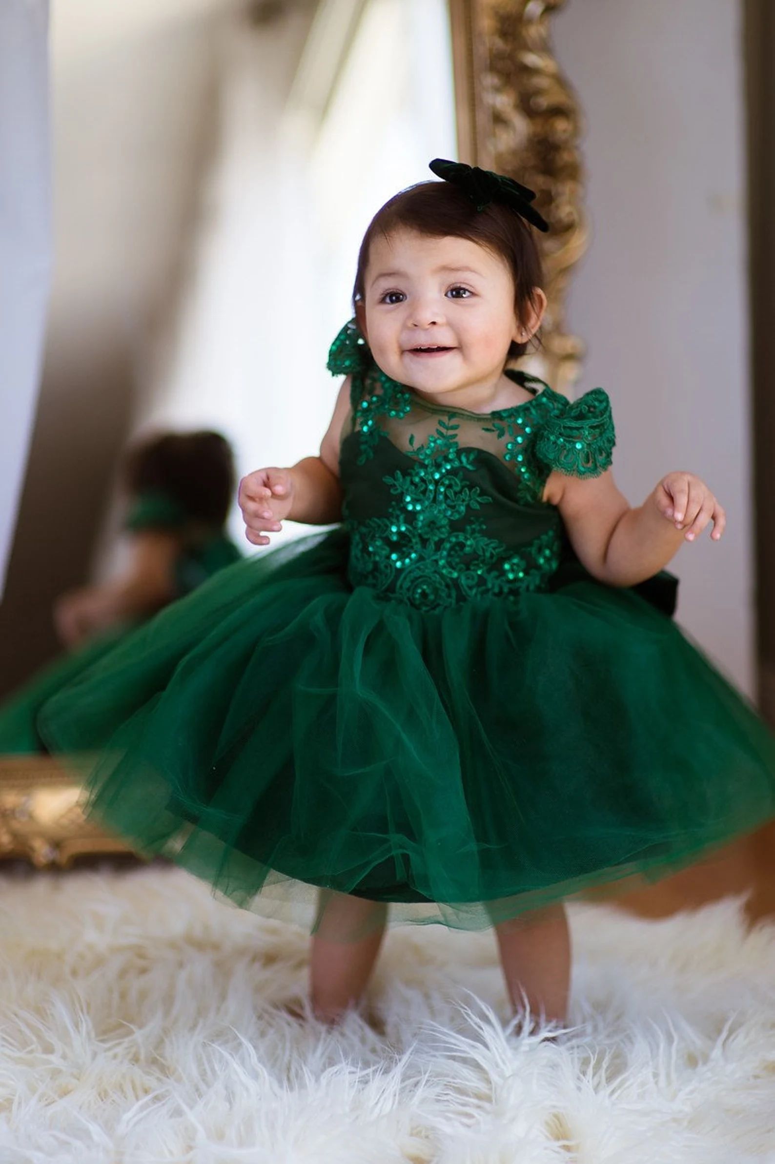 Gianna Dress Christmas Dress holiday Hunter Green / Emerald | Etsy | Etsy (US)