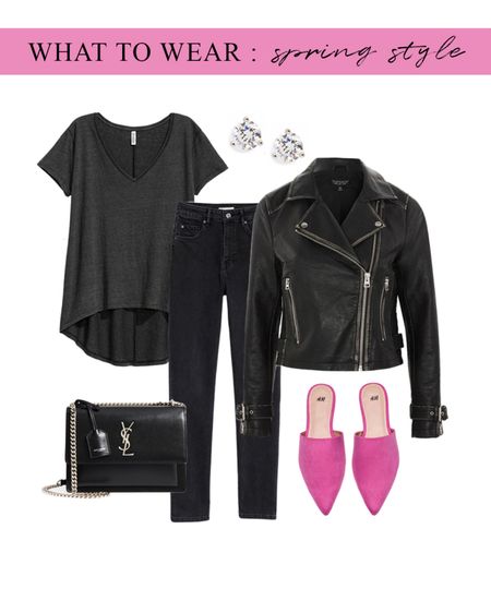 Spring outfit
Black moto leather jacket
Black jeans
Pink pointed flat mikes
YSL Bag
Diamond earrings 


#LTKSale #LTKstyletip #LTKunder50