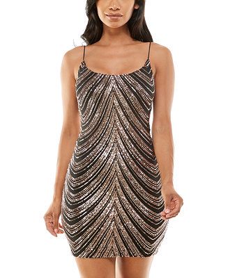 B Darlin Juniors' Sequined Scoop-Neck Bodycon Dress & Reviews - Dresses - Juniors - Macy's | Macys (US)