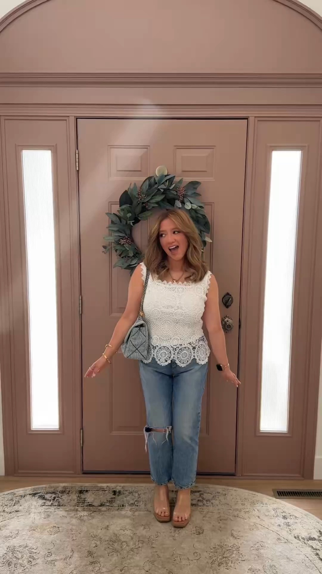 Wearing size medium in top. Sized up to accommodate my bra size (32h). If you are not busty, stick with your normal size.

#LTKootd #LTKmomlife #LTKPetite