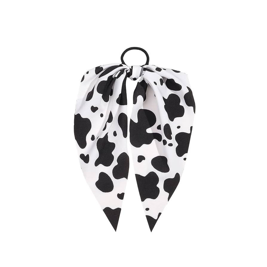 cow print Hair headband，Rabbit Bunny Ear Bow Bowknot Scrunchie Ponytail Scarf Scrunchies for Wo... | Amazon (US)