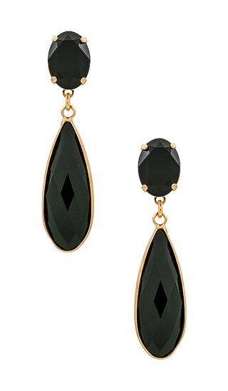 Tear Drop Earrings in Black & Gold | Revolve Clothing (Global)
