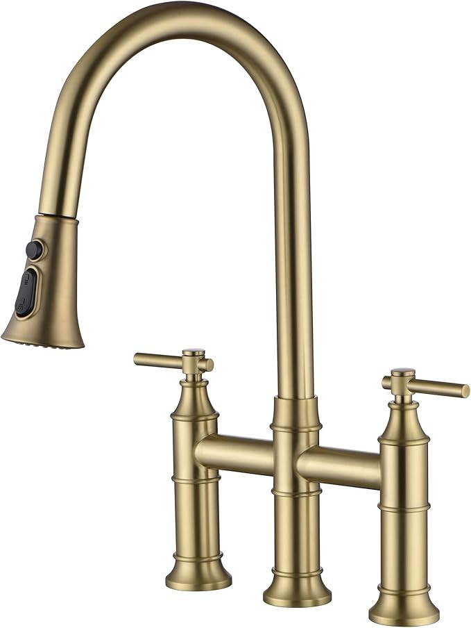 SUMERAIN 8-Inch Centerset Kitchen Bridge Faucet with Pull Down Sprayer 3 Hole Kitchen Faucet Stai... | Amazon (US)