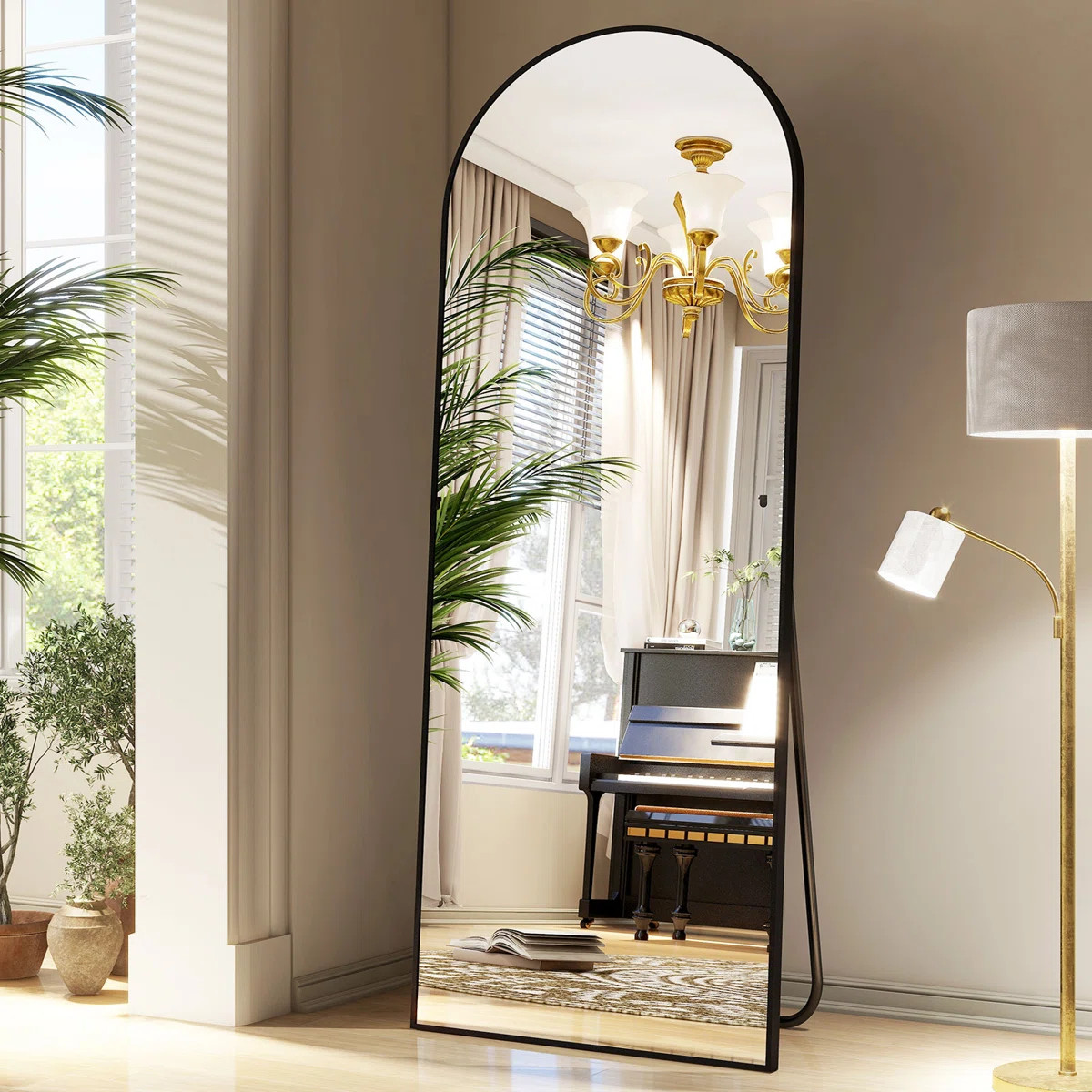 Arched Metal Oversized Full Length Mirror - Basics by Wayfair™ | Wayfair North America