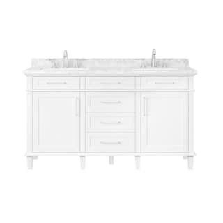Home Decorators Collection Sonoma 60 in. W x 22 in. D x 34 in H Bath Vanity in White with White C... | The Home Depot