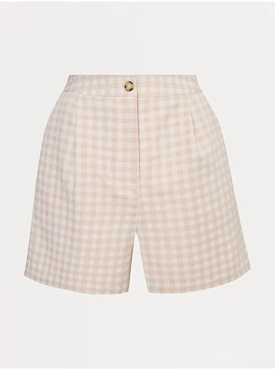 Stone Gingham Loose Co Ord Shorts | George