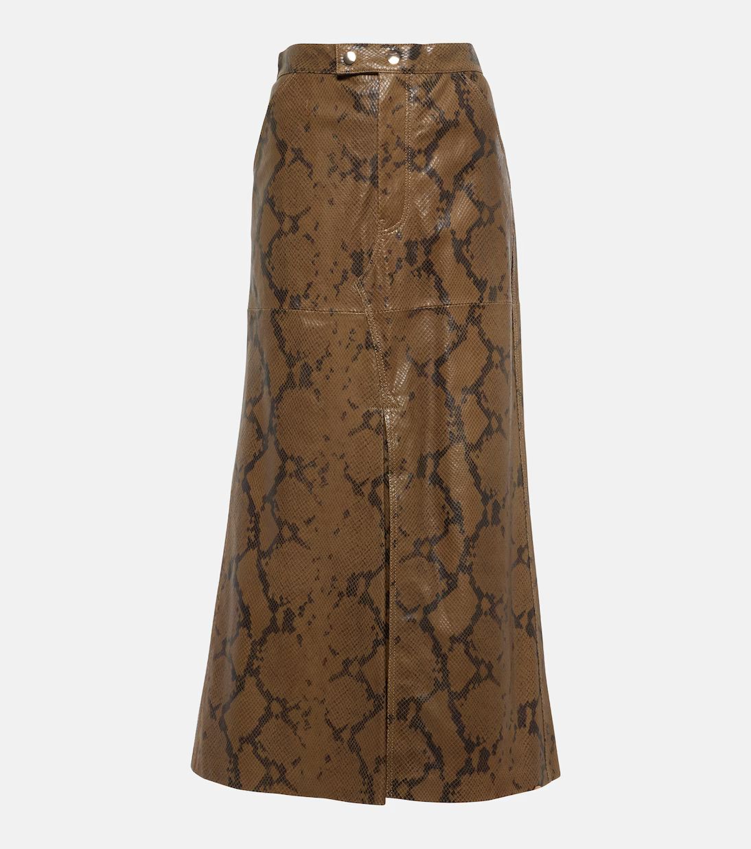 Urban Jungle snake-effect leather midi skirt | Mytheresa (US/CA)
