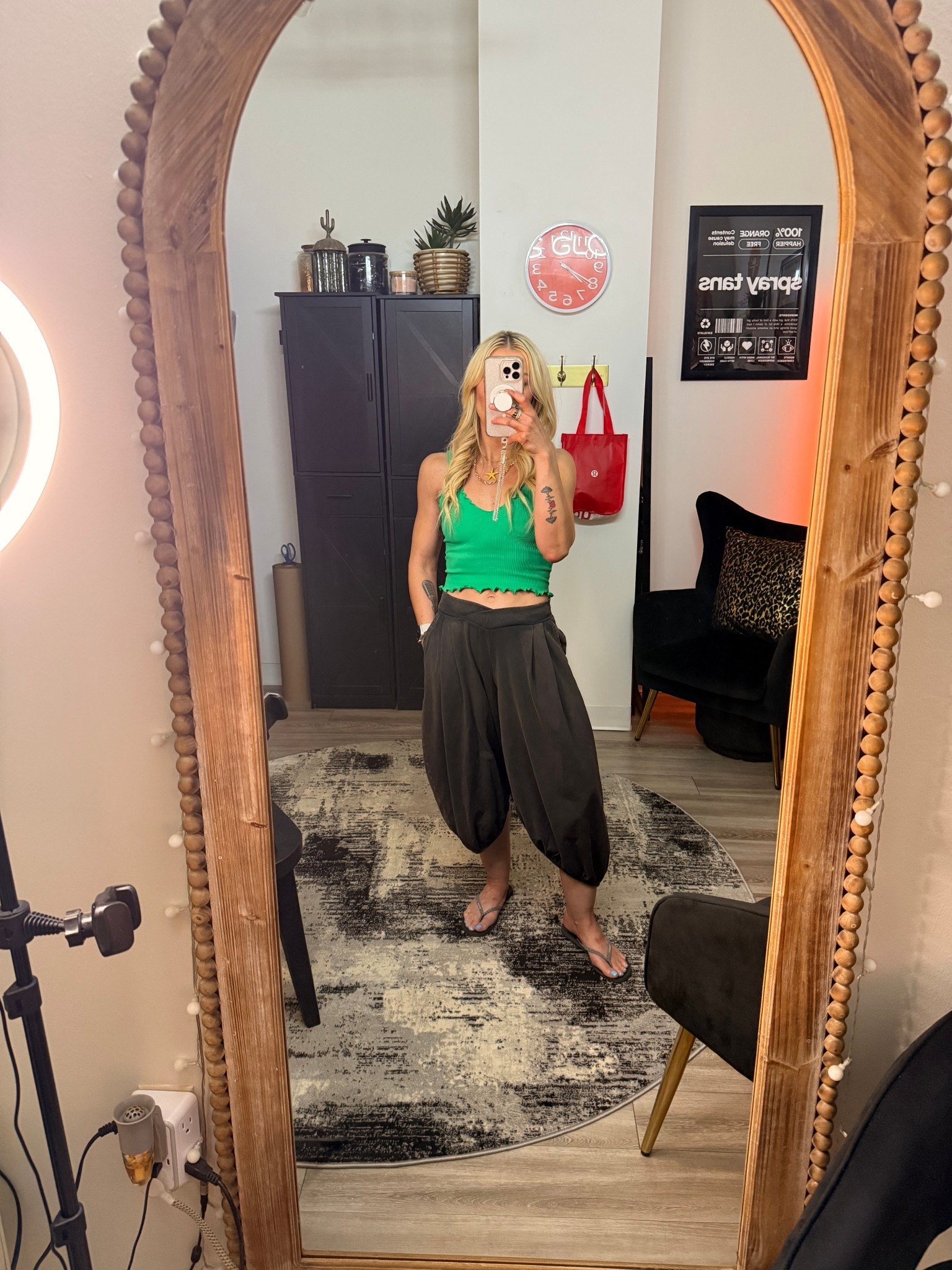 Sold. Love these parachute capris. 
I’m 5’1 and wearing an xs