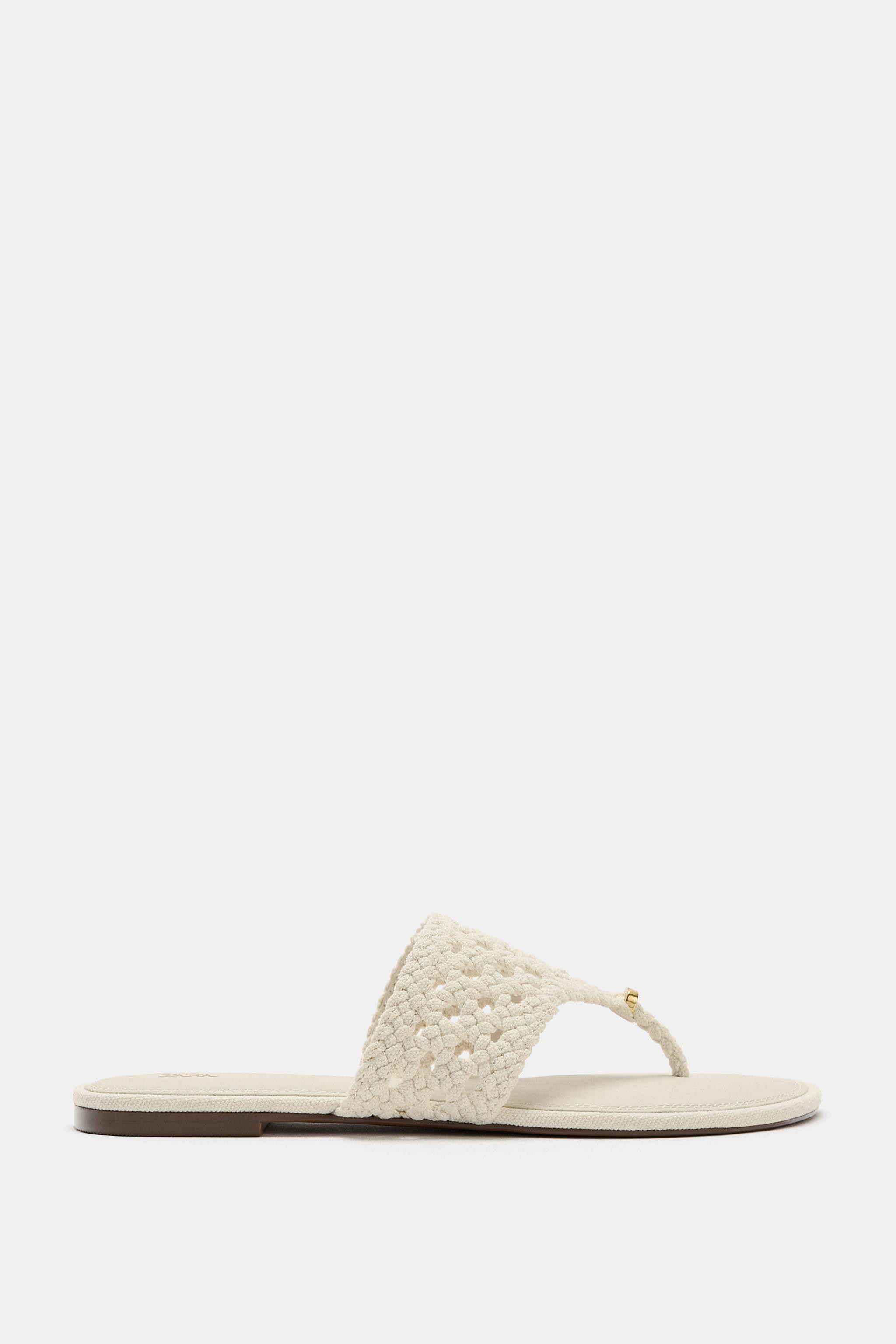 WOVEN FLAT SANDALS | Zara US