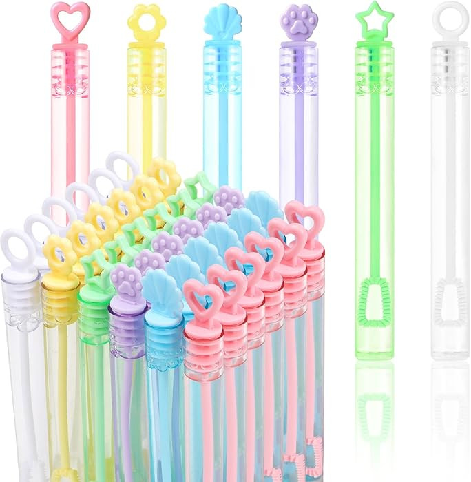 LOAVER 36 Pack Mini Bubble Wands Bulk for Kids,Assorted Pastel Rainbow Bubble Wands Sticks for Su... | Amazon (US)
