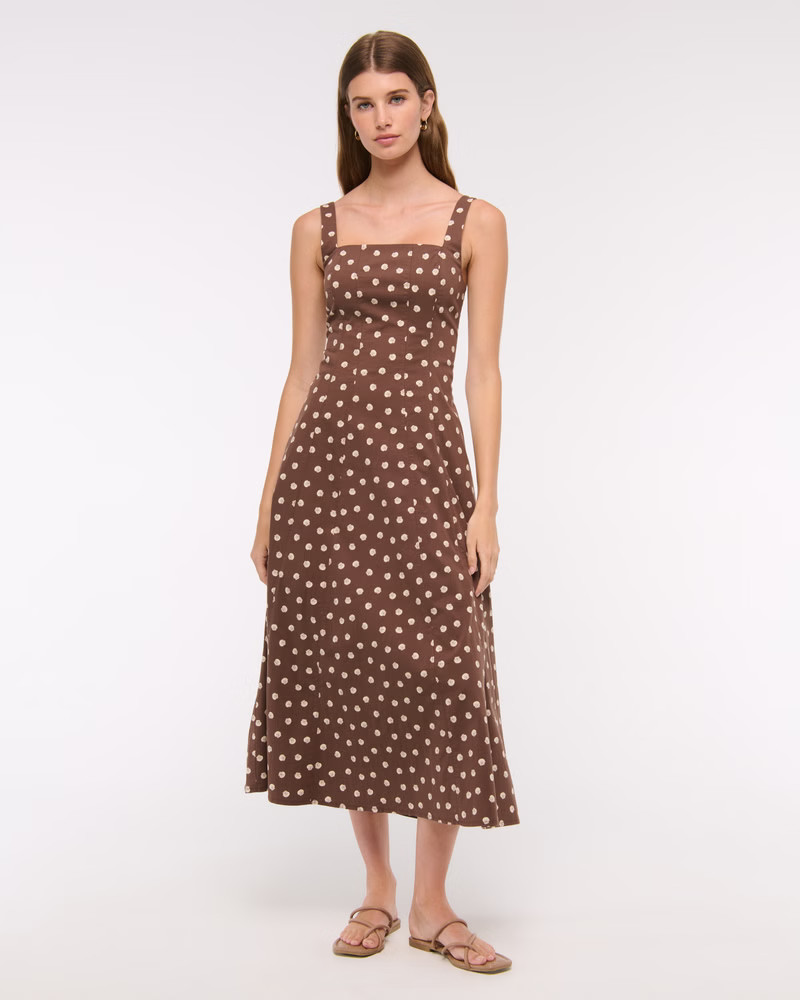 The A&F Mila Stretch Midi Dress | Abercrombie & Fitch (US)