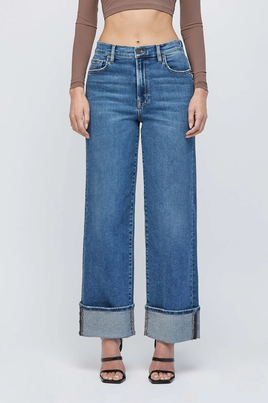 High Rise Cuffed Denim Jeans | amandenimes