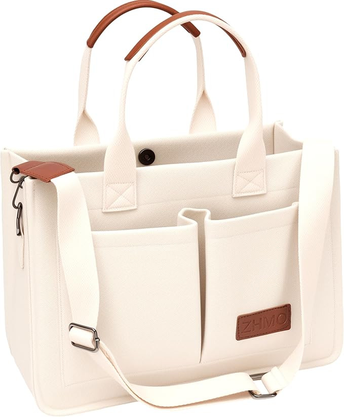 Tote Bag for Women With Compartments,Large Canvas Tote Women's Purse Crossbody Bags Work Laptop B... | Amazon (US)