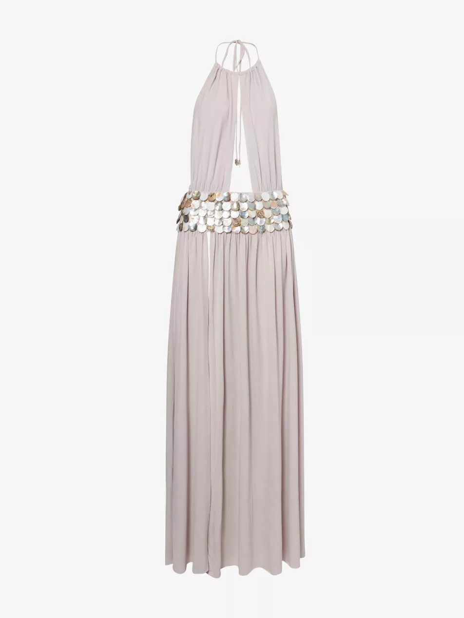 Oryx Shell-Embellished Stretch-Jersey Maxi Dress | Selfridges