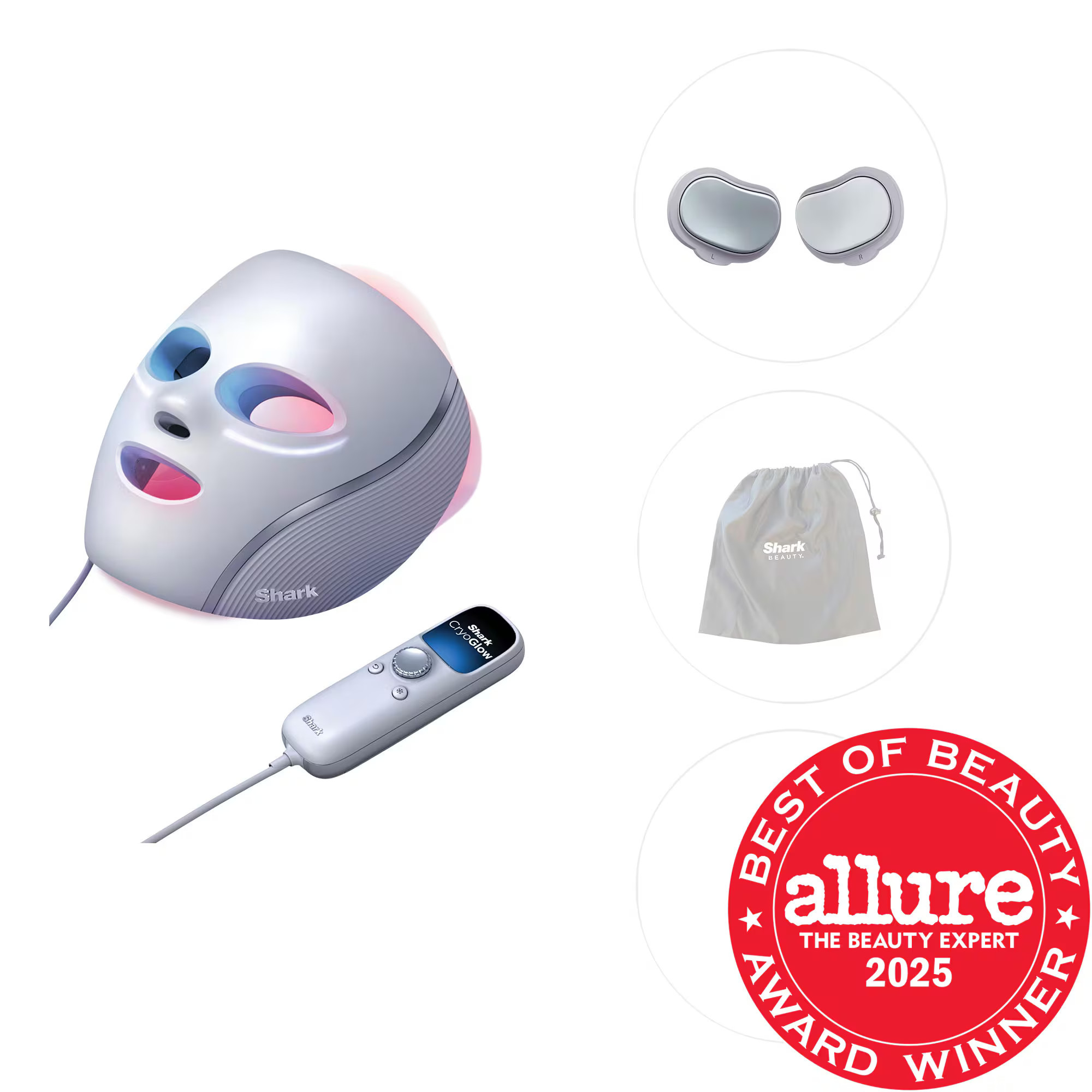 Shark Beauty CryoGlow Cooling + LED Face Mask & Facial Glo Skin Tool Lilac | Sephora (US)