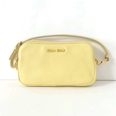 Auth miumiu - Light Yellow Leather Pouch  | eBay | eBay US